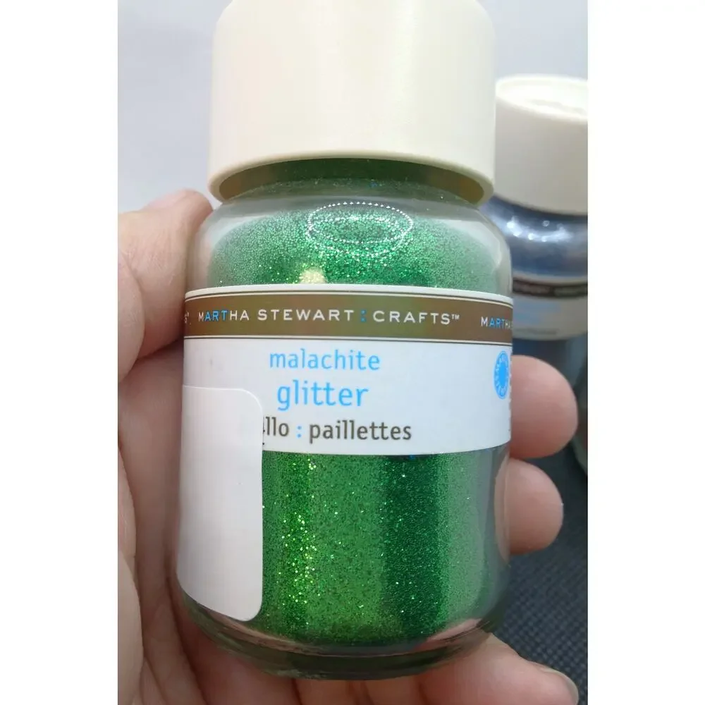 Martha Stewart Glitter 4 Large Bottles DIY Mixed Lot Blue Orange Green Copper